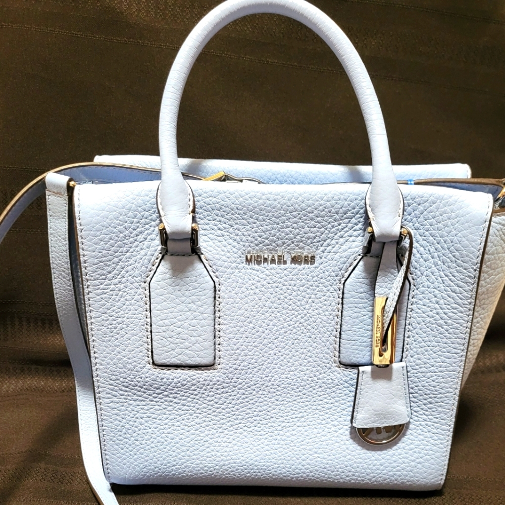 Michael Kors leather satchel. Sky Blue color